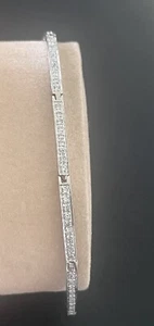 14K White Gold 0.65CTW Diamond Bracelet. 7 inch (R16) - Picture 1 of 6