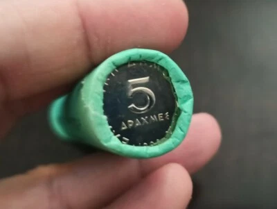 Bank ROLL UNC 🔷 Greece 5 DRACHMAS 1998 🔷 Griechenland Grecia Grece - Image 1 of 3