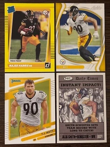 4 Pittsburgh Steelers Football Cards Harris Watt Smith Schuster - Bild 1 von 2