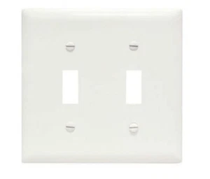 Pass & Seymour TP2-W 2Gang Wall Plate, Toggle Switch White - Picture 1 of 1