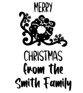 Personalised Christmas Vinyl Silhouette Stickers for Gift /lighted Wine Bottle - Picture 1 of 2