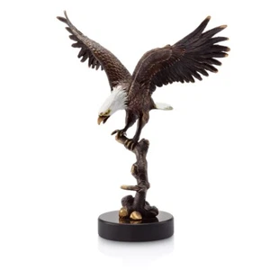 Creative Brass And Marble American Bird Eagle On Branch For Living Room - Picture 1 of 1