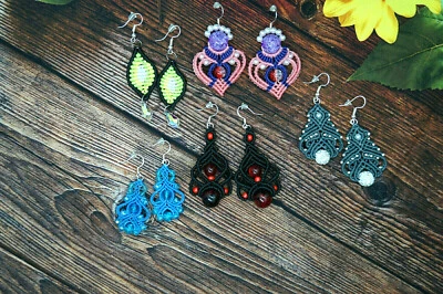 Boho Makramee Ohrringe Handgemacht Unakit Große Auswahl - Bild 1 von 2