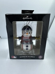 Hallmark WASHINGTON NATIONALS logo MLB pupazzo di neve con braccia mazza da baseball nuovo con scatola 2019 - Foto 1 di 2