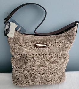 NWT Vtg. JACLYN SMITH Beige Crochet Shoulder Bag Purse Tote Sak 2 Bonus Items - Picture 1 of 16