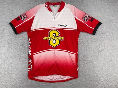 Camiseta deportiva de ciclismo Louis Garneau vintage para adulto grande roja blanca 1/2 cremallera manga corta Foto 1 de 4