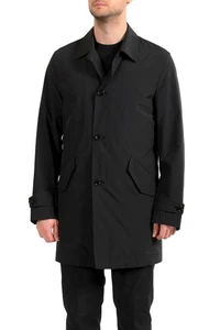 Hugo Boss Men's "Cunda" Black Belted Button Down Trench Coat US S IT 48 - Picture 1 of 6
