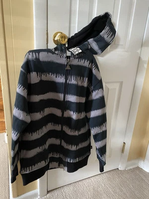 Новый верхний игровой площадки толстовка с капюшоном мужской M полный молнии новый с Ярлыками черный серый редкая толстовка - Изображение 1 из 4