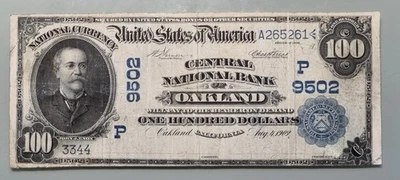 1902 One Hundred Dollars National Currency $100 - 9502 Oakland California #96332 - Image 1 of 2