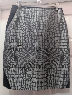 Diane Von Furstenberg Emma Pencil Skirt- Women's Size 2- Crocodile Print/Panel - Image 1 of 4