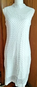 SHARAGANO Dress  Spring Summer White Sleeveless Lined  Size 8 - Picture 1 of 10