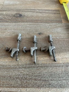Vintage 1920s 30’s Lug & Hook Tension Rod 3 Sets Nickel From Bacon Banjo Parts - Picture 1 of 5