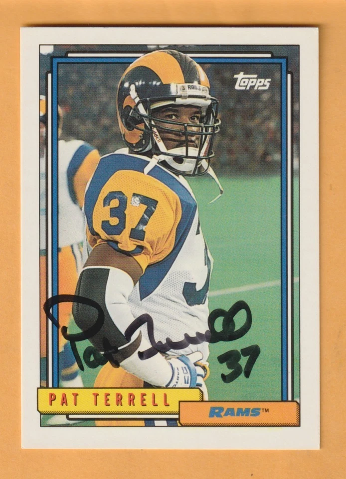 Pat Terrell Los Angeles Rams AUTO Signed 1992 Topps Notre Dame Irish - Image 1 of 2