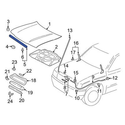 For Toyota 4Runner 1996-2002 Toyota 5338135020 Front Hood Seal Foto 1 de 2
