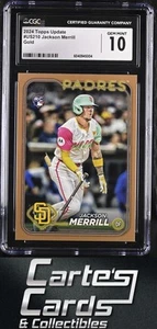 Jackson Merrill 2024 Topps Update #US210 Gold Padres RC 1098/2024 CGC 10 - Picture 1 of 2