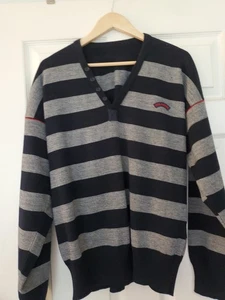 Paul Shark Pullover Herren Blau Creme V-Ausschnitt Preppy Yachting Italy Strick XL Wolle - Bild 1 von 8
