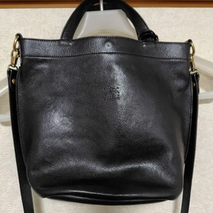 Bolso Cubo IL BISONTE Cuero 2 Vías Negro Cuero Genuino - Imagen 1 de 10