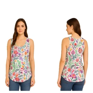 LuLaRoe Women Tank Top Sleeveless Floral Multicolor Stretch Knit Blouse Size 3XL - Picture 1 of 11