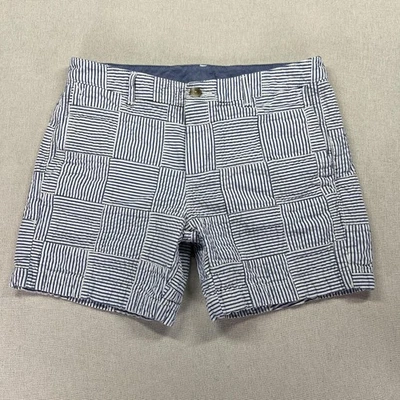 Pantalones Cortos L.L.Bean Mujer 6 Azul Blanco Seersucker Retazos Calce Favorito Rayas Foto 1 de 4