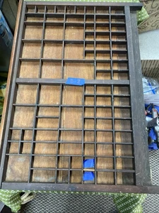 Cassetto per stampanti in legno vintage vassoio per tipografia Shadowbox 18,5”X26” D-8 - Foto 1 di 8