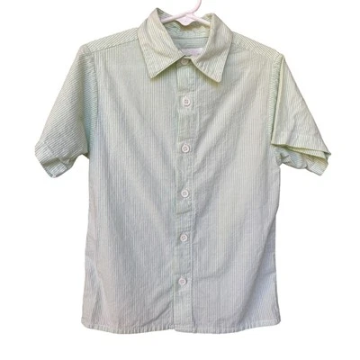 Strasburg Green White Striped Boys 5Y Button Up Dress Shirt - Image 1 of 4