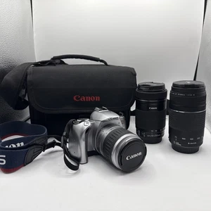 Canon EOS 300V Rebel Ti analoge Spiegelreflexkamera 35 mm FUNKTIONIERT & 28-90 mm EF & 2 zusätzliche Objektive - Bild 1 von 14