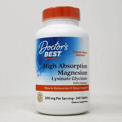 Doctor's Best Magnesio Alta Absorción 100% Quelado 200 mg 240 Tabs Exp: 11/26 Foto 1 de 3
