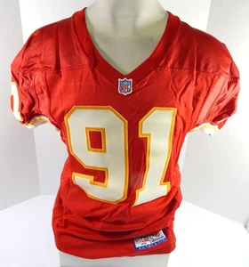1998 Kansas City Chiefs #91 Game Issued Red Jersey 50 DP51849 - Picture 1 of 12