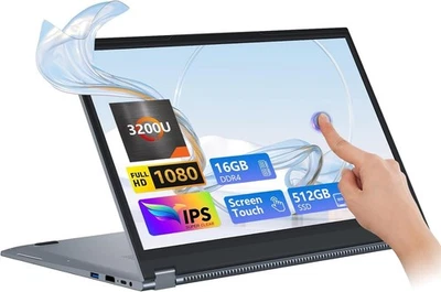 15.6" 2-in-1 Gaming Laptop R3-3200U 16GB RAM 512GB SSD Touchscreen Backlit KB - Image 1 of 4