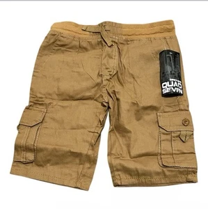Quad 7 Boys Bronze Ribstop Pull-On Cargo Shorts Size 7 Comfortable - Picture 1 of 3