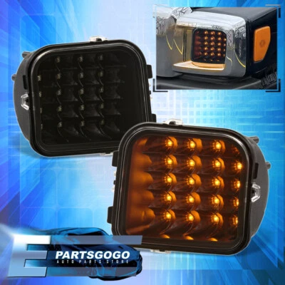 For 06-10 Hummer H3 / 09-10 H3T Pickup Black Amber LED Bumper Corner Lights Lamp Foto 1 de 4