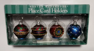 BOSTON WAREHOUSE CHRISTMAS ORNAMENT PLACE CARD HOLDERS 1998 - Picture 1 of 14