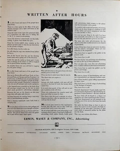 Pubblicità d'epoca stampa pubblicitaria Erwin, Wasley & Company Inc. 1935 - Foto 1 di 1