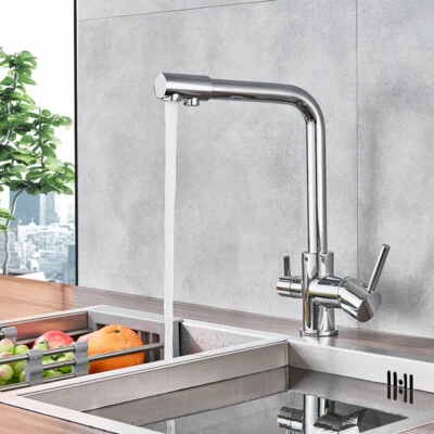 Chrome Waterfilter Taps Kitchen Faucets Water Filter 3 Way Kitchen  Sink Faucet - Image 1 of 4