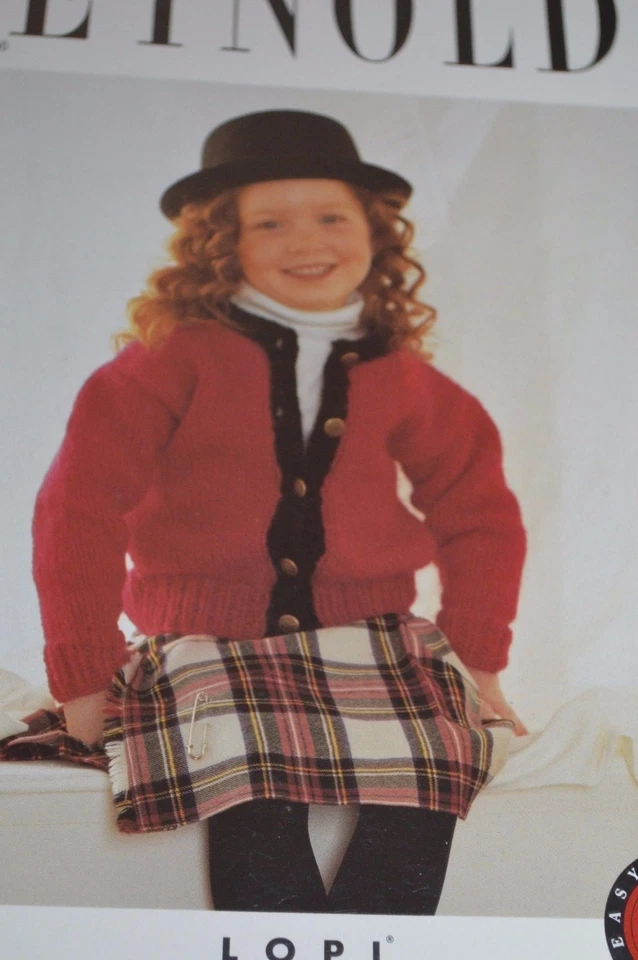 Reynolds Lopi Pattern 392 Classic Cardigan Little Girl 22-30" - Image 1 of 1