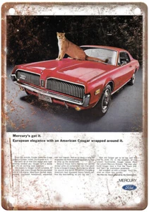 Vintage 1968 Mercury Cougar Werbung Retro Look Blechschild A7788 - Bild 1 von 2
