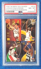 1996 Fleer Skybox USA Quads #Q14 Stockton/Pippen/Olajuwon/Robinson PSA 8 "POP" 1