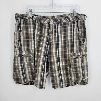 Pantalones Cortos Nike Athletic Dept Para Hombres 34 Marrón a Cuadros Carga Utilidad Bolsillos De Colección Y2K Foto 1 de 4