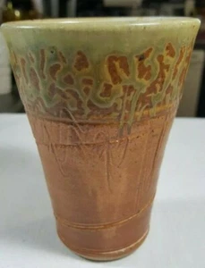 Handcrafted Fired & Glazed Stoneware Pottery Drinking Cup WHYNOT POTTERY NC - Picture 1 of 6