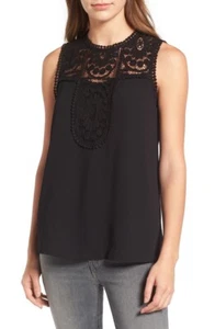 Halogen Embroidered Detail Black Top S ($59) - Picture 1 of 8