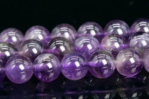 Cuentas sueltas redondas de piedras preciosas grado A de amatista púrpura natural genuino de 6 mm - Imagen 1 de 4