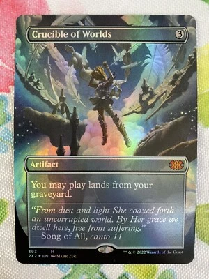 Crucible Of Worlds *FOIL BORDERLESS* 2X2 MTG NM/MT Double Masters 2022 Comb Ship - Image 1 of 4