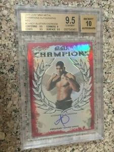 2011 Leaf MMA Metal Red Champions Auto ALISTAIR OVEREEM 3/5 - BGS 9.5 UFC Topps - Picture 1 of 2