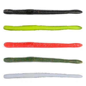 10 Piezas Flotador Lubina Gusano Pesca 4.5" Lombriz de Arena Resorte Plástico Suave - Imagen 1 de 11