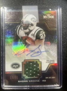 12/75 Topps Triple Threads SHONN GREENE Game Used Jets Jersey Auto 2011 - Picture 1 of 8