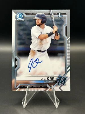 2021 Bowman Chrome J.D. Orr #CPA-JD 1st Bowman Autograph Miami Marlins - Image 1 of 2