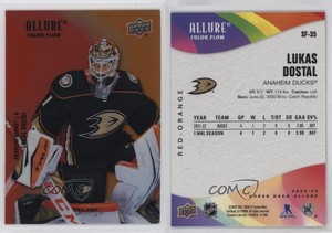 2022-23 Upper Deck Allure Color Flow Red Orange Lukas Dostal #SF-35 Rookie RC