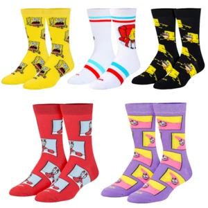 Cool Socks, Nickelodeon SpongeBob Cartoon Socks Gift Box Set for Men, 5 Pairs - Picture 1 of 5