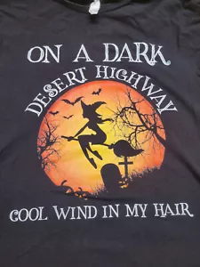 Scopa strega Halloween bambini XL Eagles Hotel California su un'autostrada del deserto buio - Foto 1 di 5