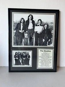 The Beatles 14" x 11" - 2 mattierte & gerahmte Schwarz-Weiß Fotos mit Albenliste - Bild 1 von 7